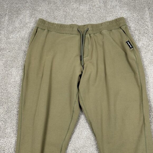Bearbottom Pants Joggers Sweatpants Sz XL Green Tan Drawstring Performance Tech - Picture 2 of 5